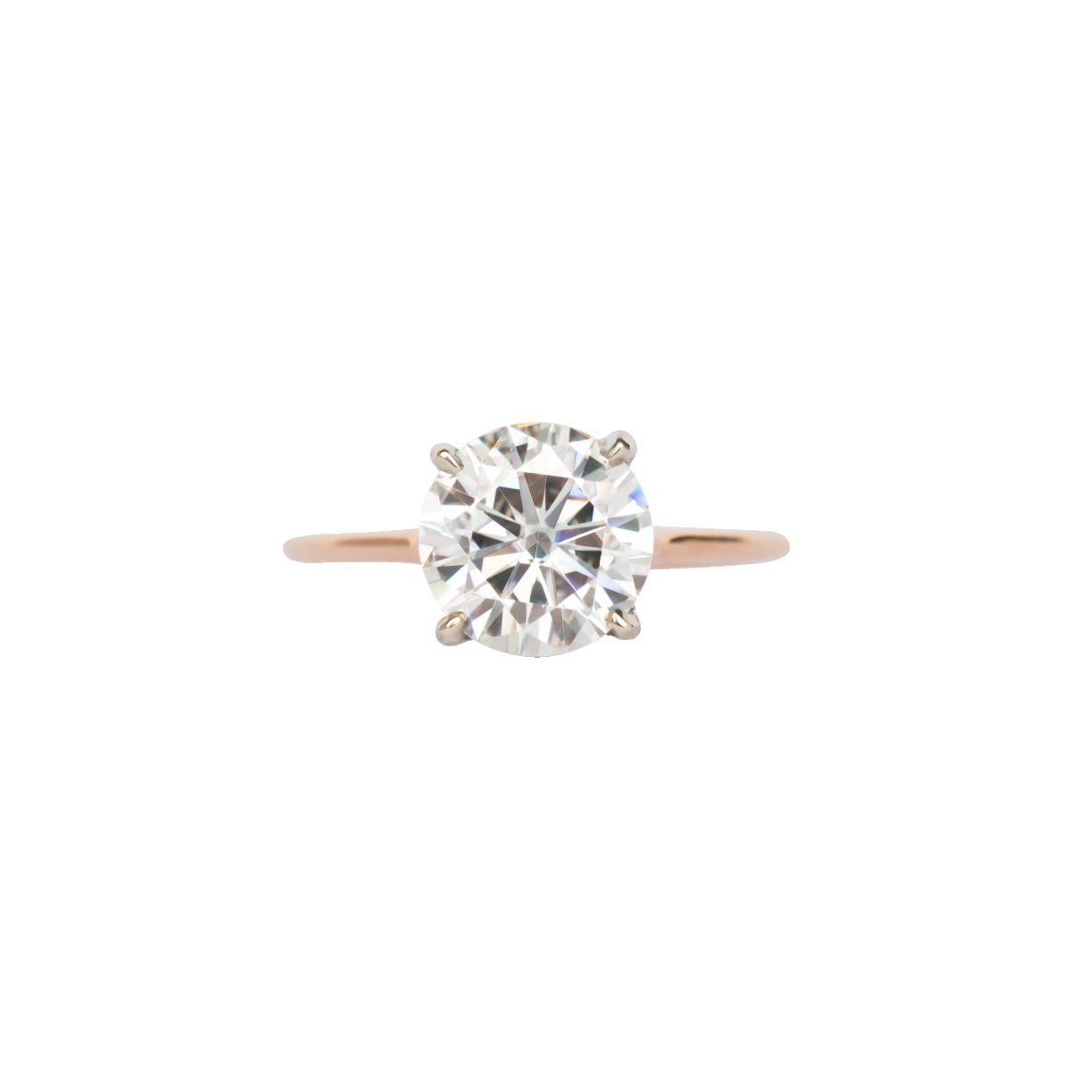 DBK Classic Solitaire Setting With Diamond Basket & Bridge In Two Tone
