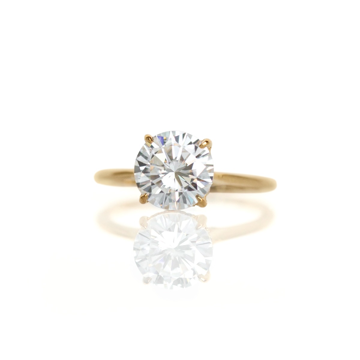 DBK Classic Solitaire Setting With Diamond Basket & Bridge In Yellow Gold