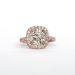 Cushion Halo Setting With Diamonds Up & Out, Round Center In Rose Gold