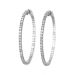 Diamond Hoop Earrings with a 1.5 Inch Width in 14k White Gold