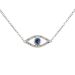 Cut Out Diamond & Blue Sapphire Evil Eye Necklace